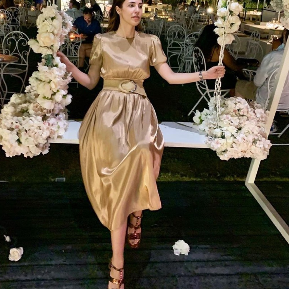 Zara voluminous sleeves dress bloggers favorite